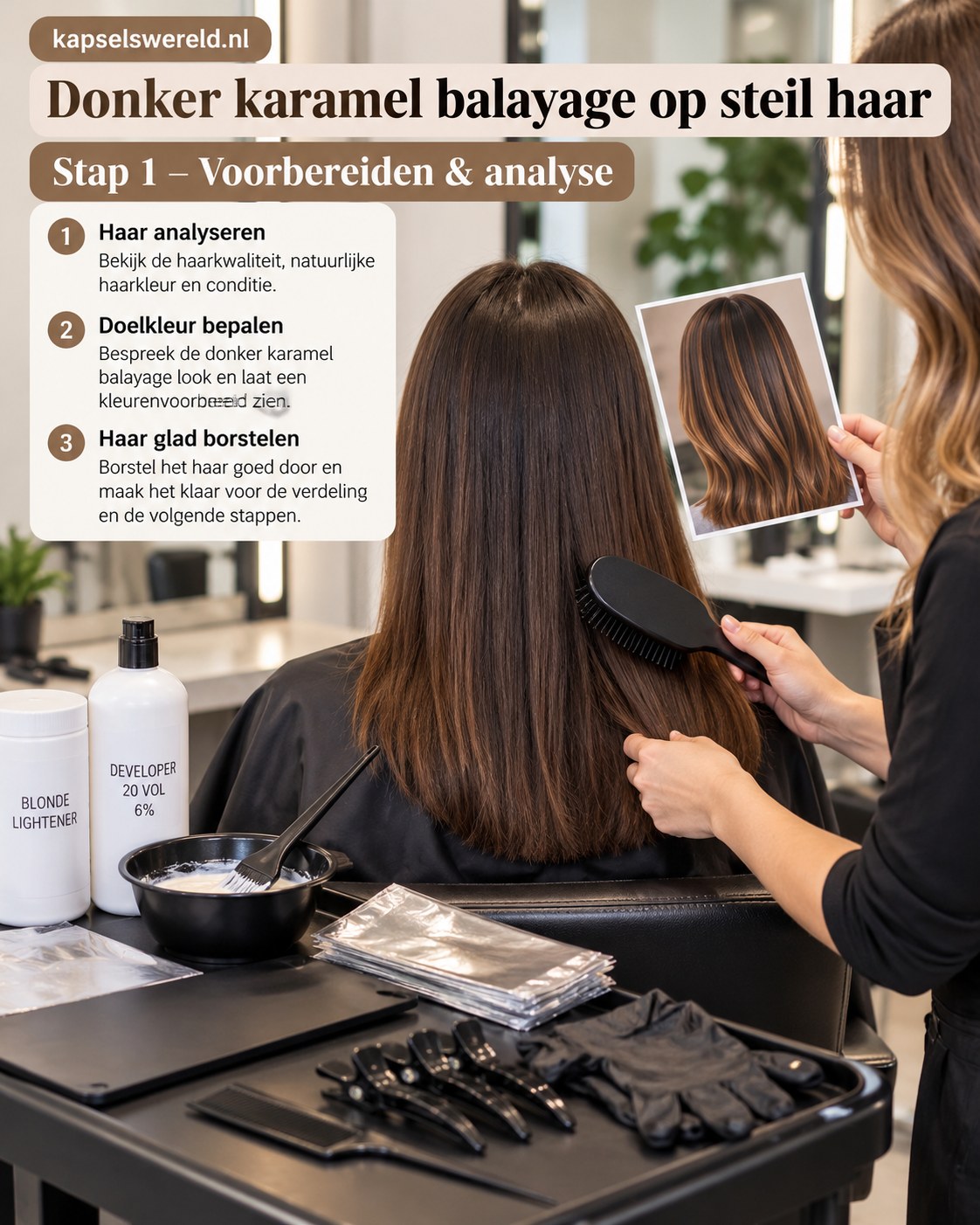 Donker Karamel Balayage Op Steil Haar – Mijn Stappenplan